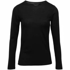 Sale Panos Emporio Dame Langærmet t-shirt i merinouldmix - Black
