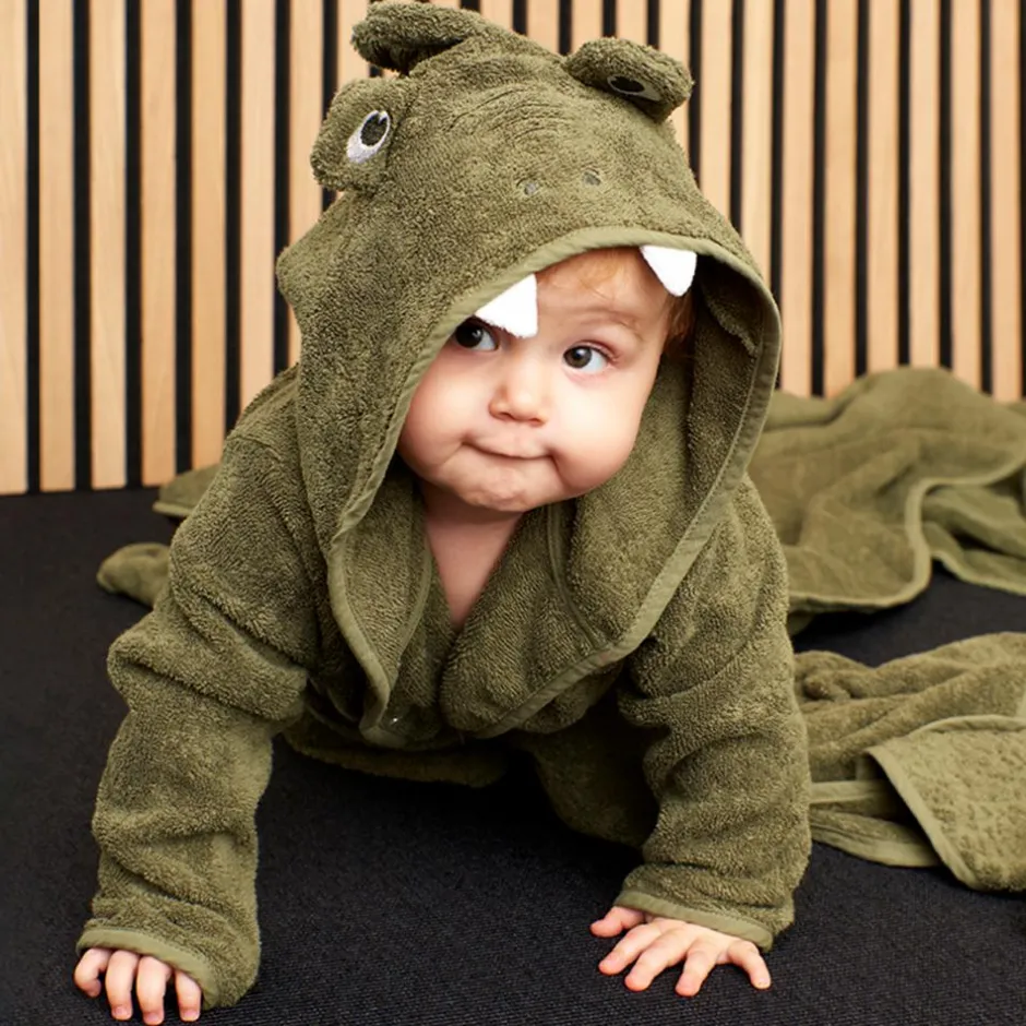 Best Pippi Børne Morgenkåbe i økologisk bomuld - Deep Lichen Green