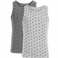 Discount Queenz Uno Pige Undertrøje - Grey Melange AOP Girl