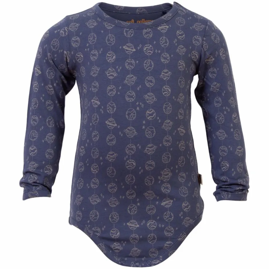 Hot Soft Gallery Baby Body i økologisk bomuld - Blue Indigo