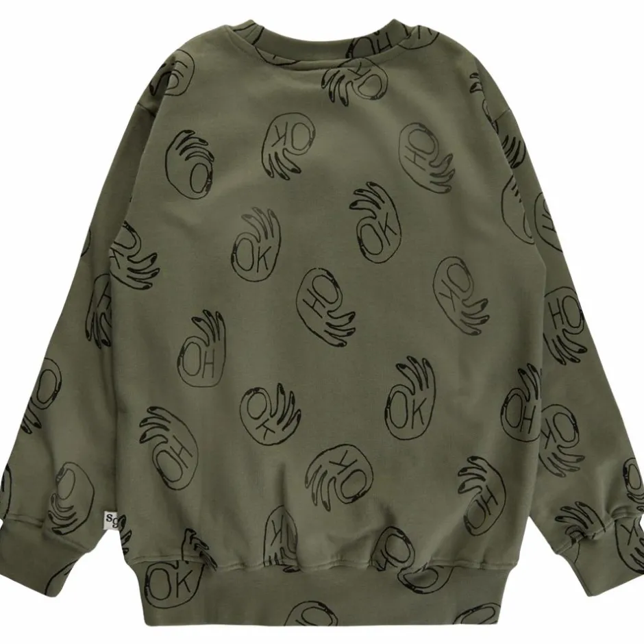 Best Soft Gallery Drenge Sweatshirt i økologisk bomuld - Deep Lichen Green
