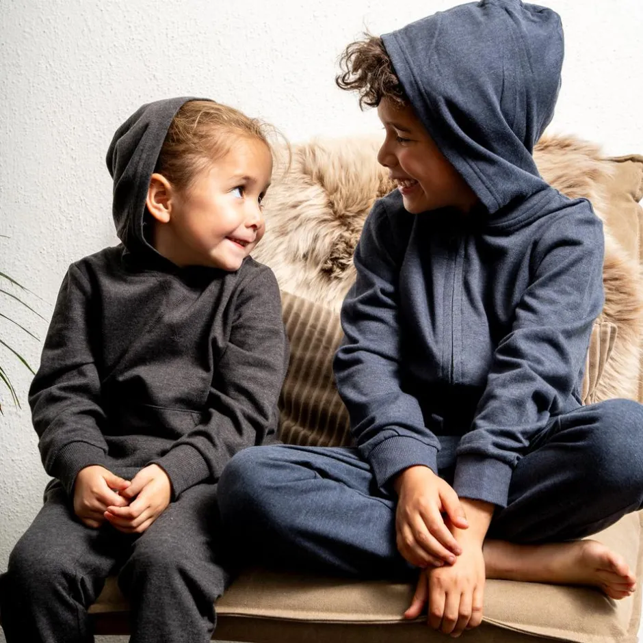 Sale Steenholt Atlas Børne Hættetrøje - Melange Blue