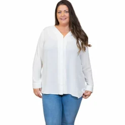 New Steenholt Clara Dame Bluse Plus Size - Bright White