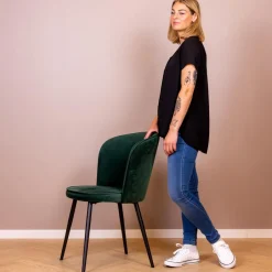 Steenholt Clara Dame Kortærmet bluse - Jet Black