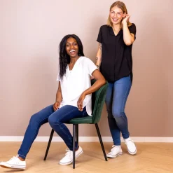 Steenholt Clara Dame Kortærmet bluse - Jet Black