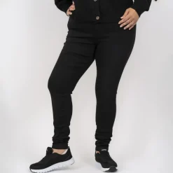 Steenholt Grace Dame Jeans m. stretch Plus Size - Black Denim
