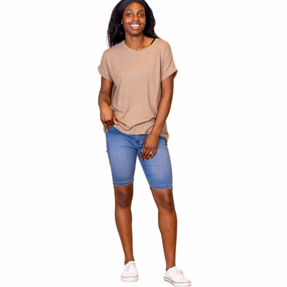 Steenholt Grace Dame Shorts - M. Light Blue Denim