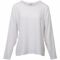 Steenholt Joan Dame Langærmet t-shirt Plus Size - Bright White