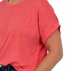 Outlet Steenholt Joan Dame T-shirt Plus Size - PARADISE PINK