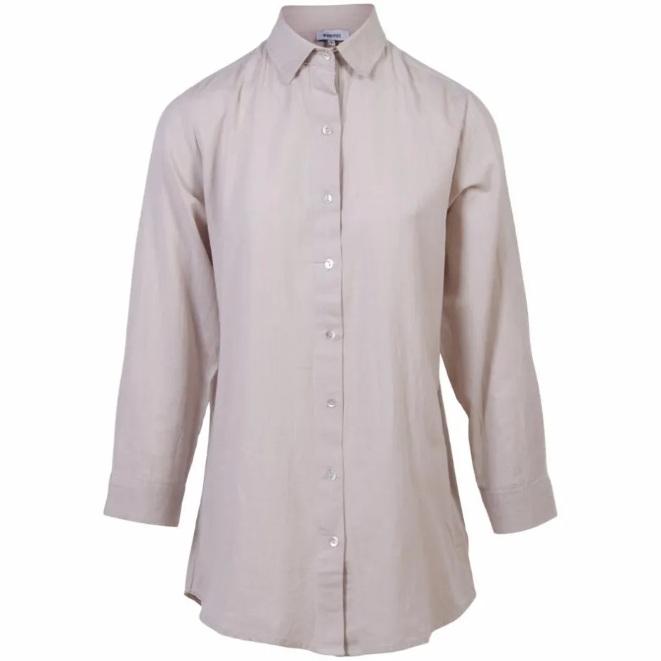 Steenholt Linett Dame Skjorte i hørmix - Sand