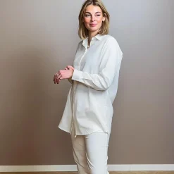 Online Steenholt Linett Dame Skjorte i hørmix - Bright White