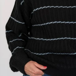 Best Steenholt Olivia Dame Striktrøje Plus Size - Black