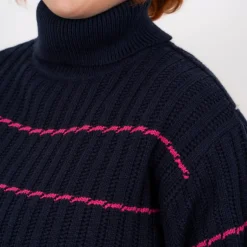 Sale Steenholt Olivia Dame Striktrøje Plus Size - Navy