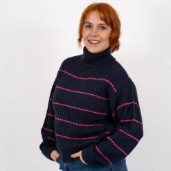 Outlet Steenholt Olivia Dame Striktrøje - Navy