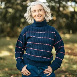 Outlet Steenholt Olivia Dame Striktrøje - Navy