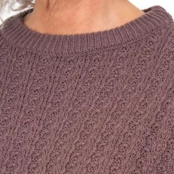 Outlet Steenholt Olivia Dame Striktrøje Plus Size - Flint