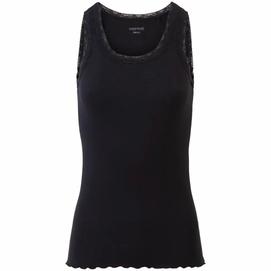 Outlet Steenholt Roselina Dame Top Plus Size - Black