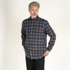 Clearance Vito Farmer Herre Skjorte - Mid Brown