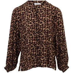 Outlet ZbyZ Dame Bluse Plus Size - Brown Animal