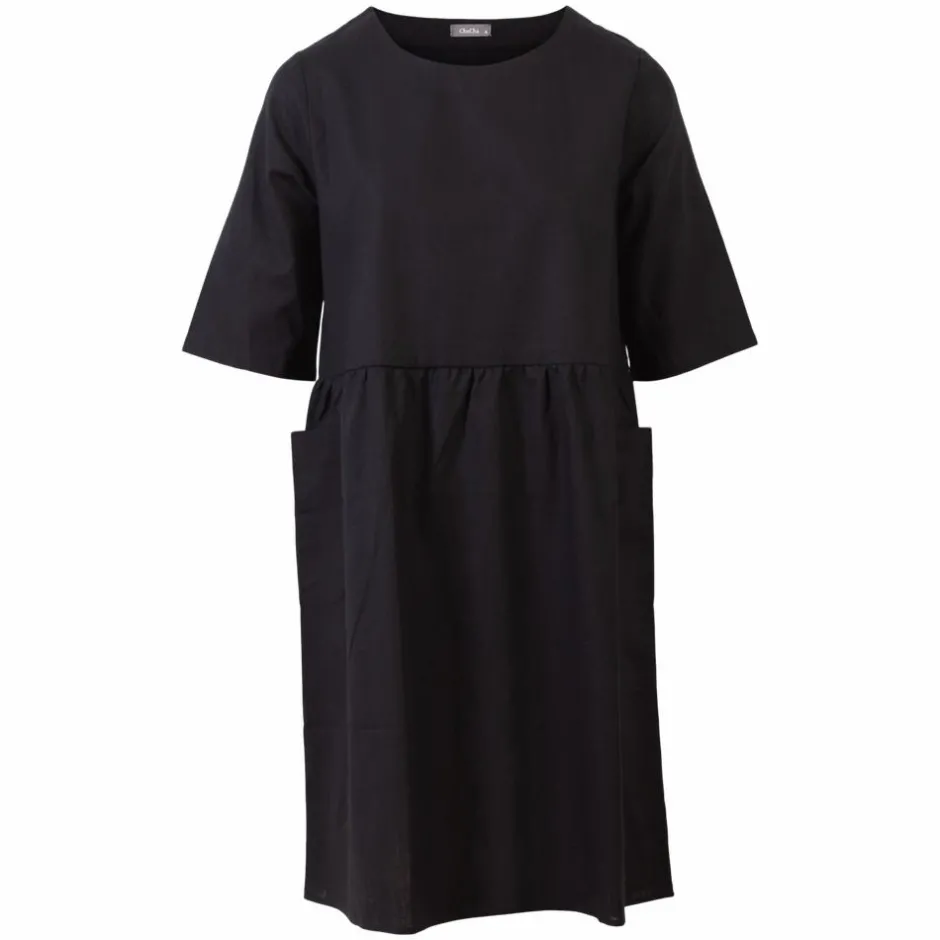 Best ZbyZ Dame Kjole Plus Size - Black