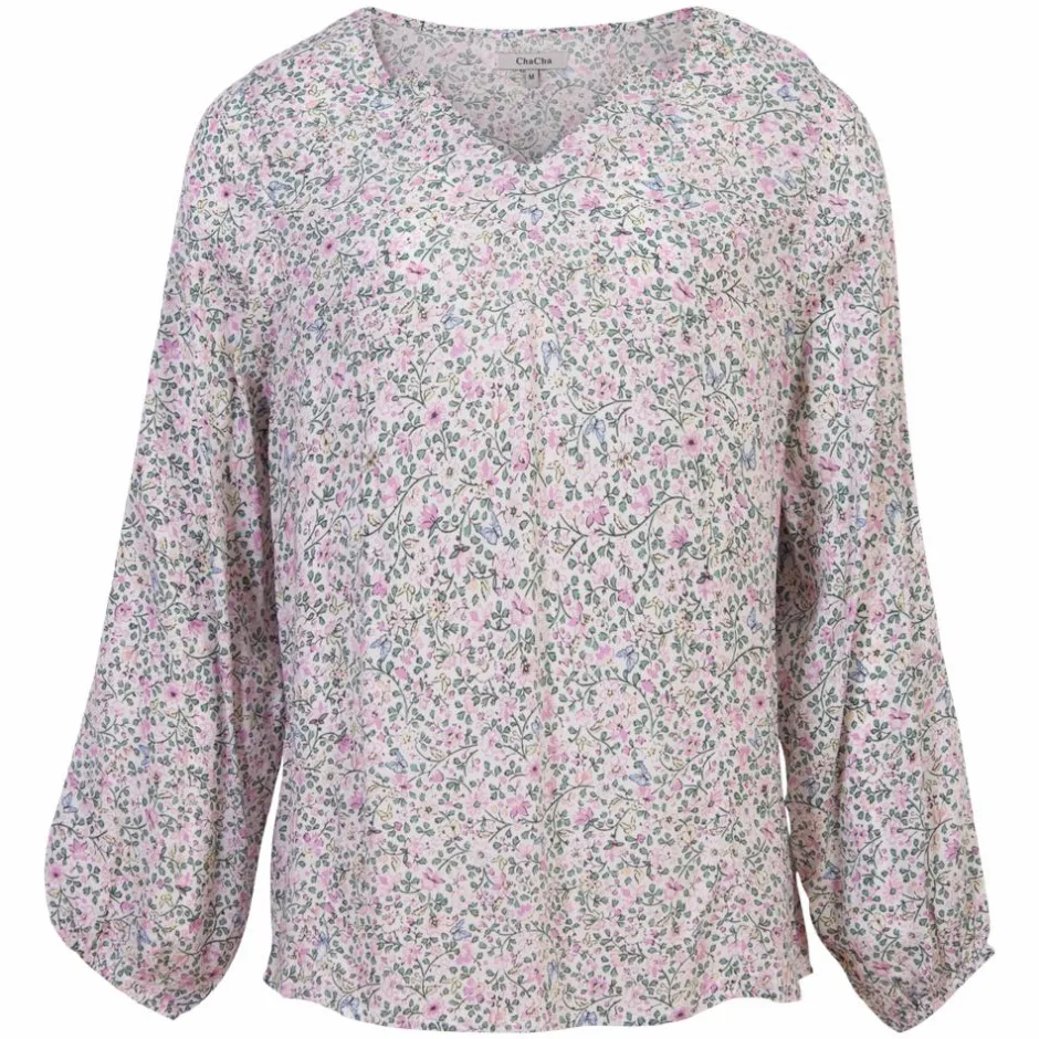 Outlet ZbyZ Dame Skjorte Plus Size - Navy/blomster