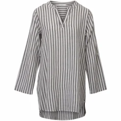 Hot ZbyZ Dame Tunika i hørmix Plus Size - Khaki